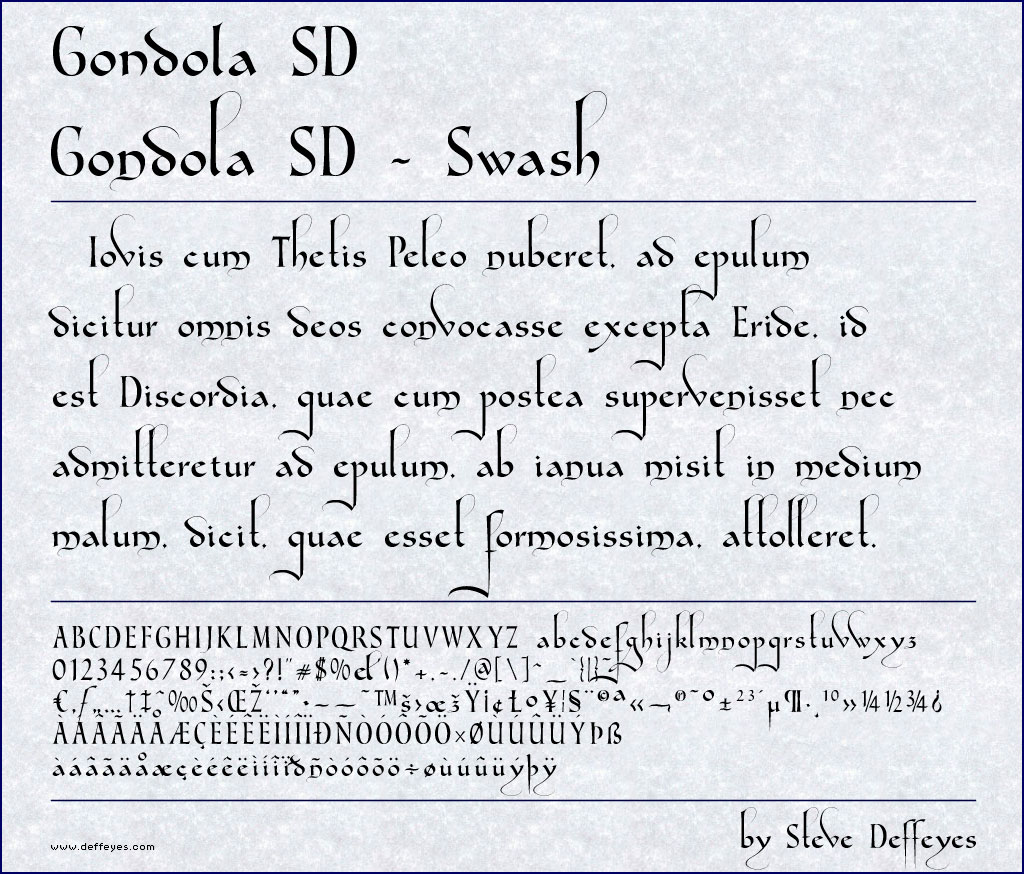 Gondola SD - Swash Font